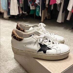 Golden Goose HI STAR with White and Black star sneakers